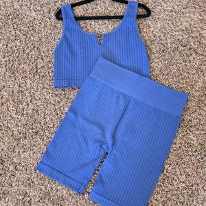 No Boundaries Blue Athletic Shorts Set